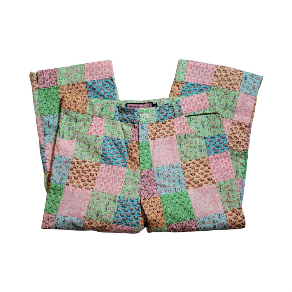 Vineyard Vines Patchwork Cotton Capri Shorts Girls Youth size 14